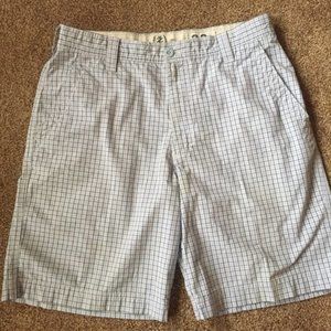 Saltwater Chinos Blue Plaid Casual Shorts 33"